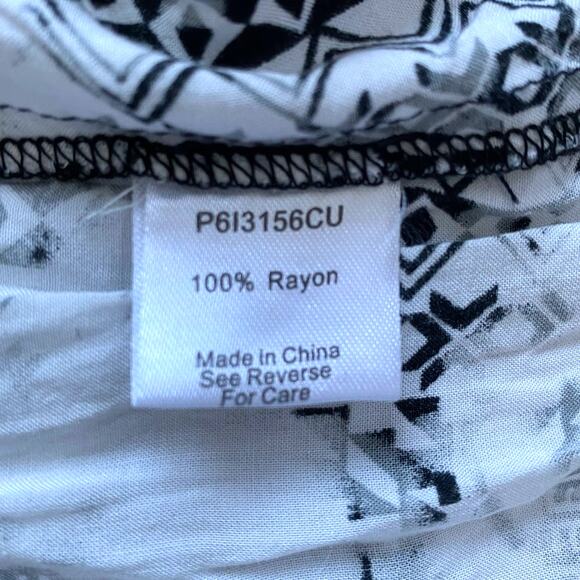 Parker Black & White Aztec Print Off-The-Shoulder Blouse Top Size S - Picture 7 of 9